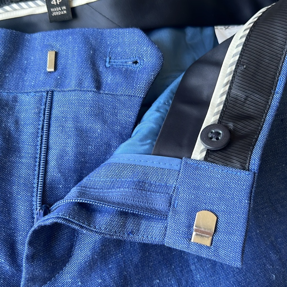 Banana Republic Logan-Fit Linen-Blend Pants Royal Blue - Picture 14 of 14